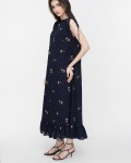 SIXDO Sleeveless V-Neck Floral Flared Dress
